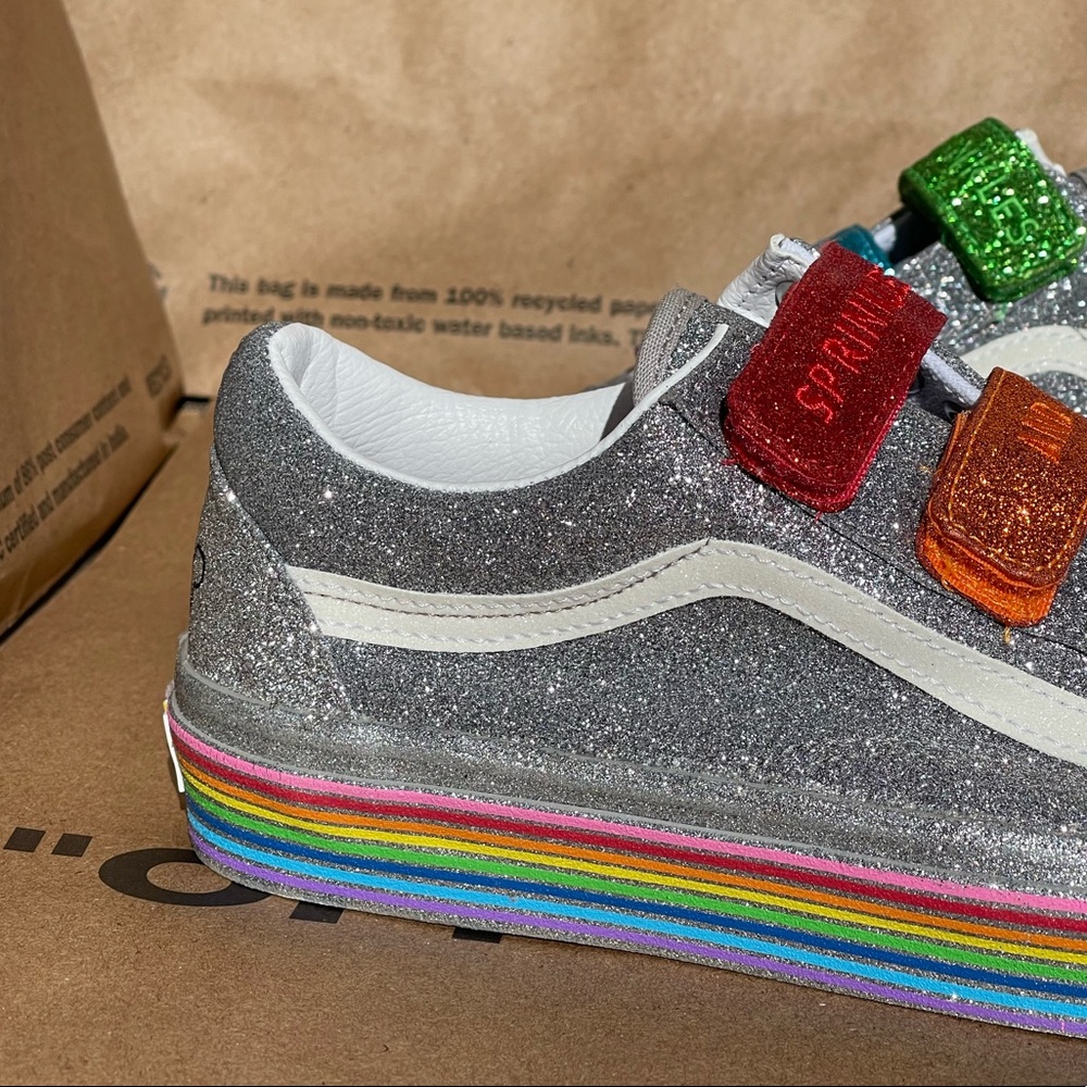 Old Skool Sparkled Rainbow Colored Vans (Flour Shop Edition)🌈 - Picture 2 of 10